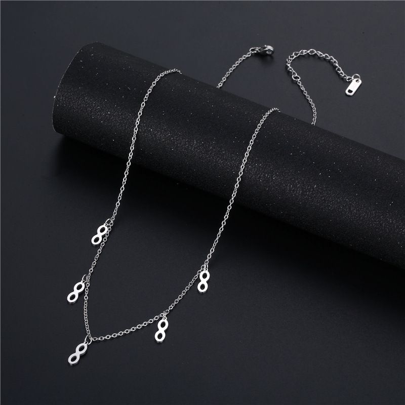 Wholesale Jewelry Retro 8 Shape Tassel Stainless Steel Necklace Nihaojewelry