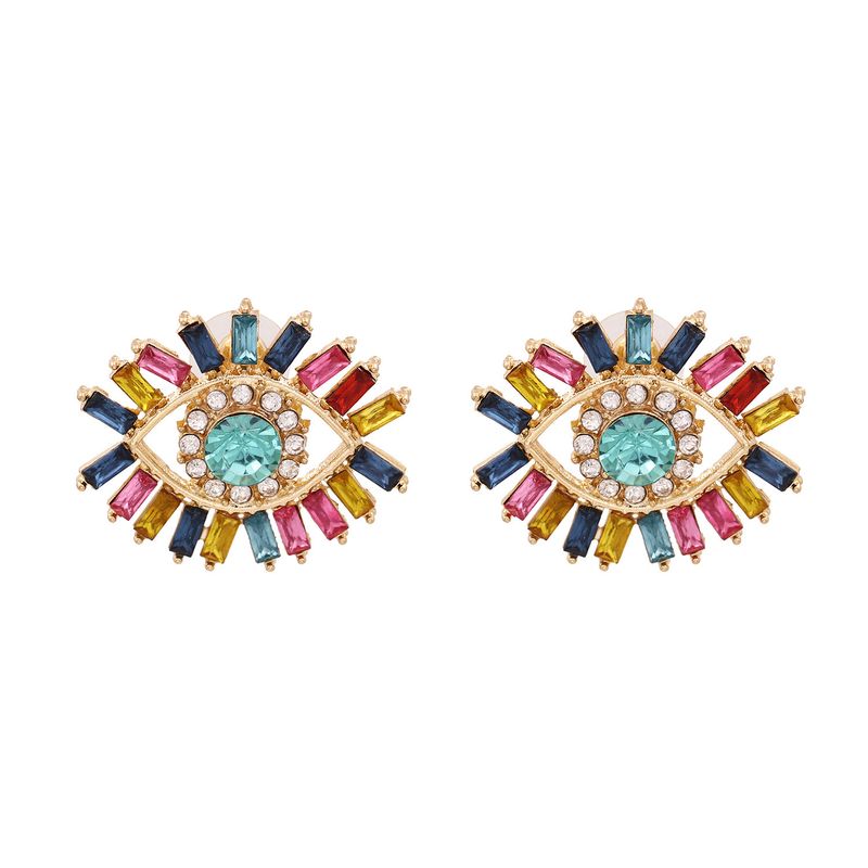 Nihaojewelry Wholesale Jewelry New Angel Eye Colorful Diamonds Earrings