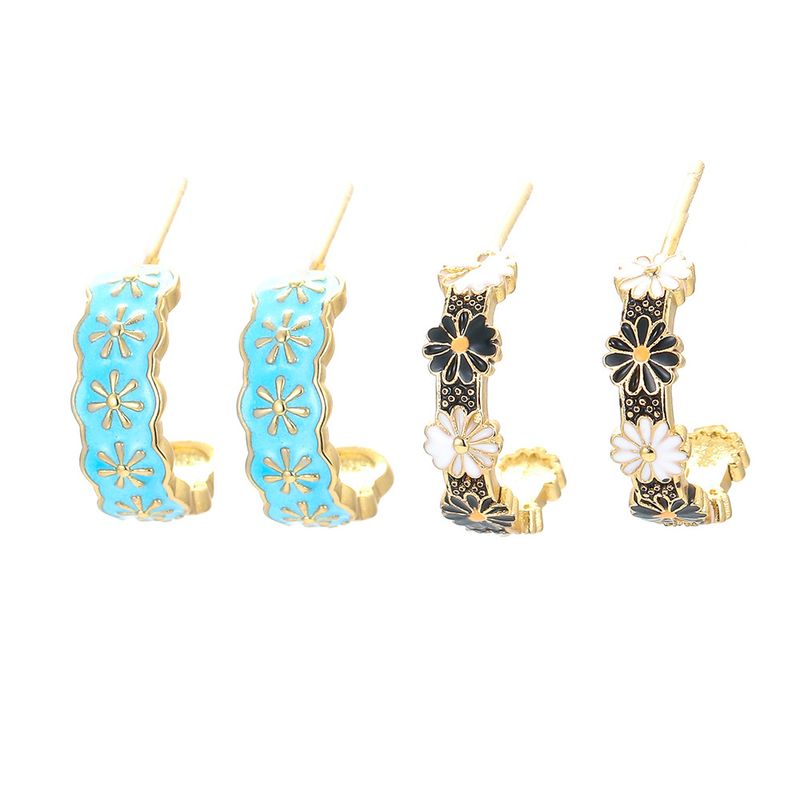 Nihaojewelry Style Coréen Petites Boucles D&#39;oreilles Fleur Marguerite Bijoux En Gros