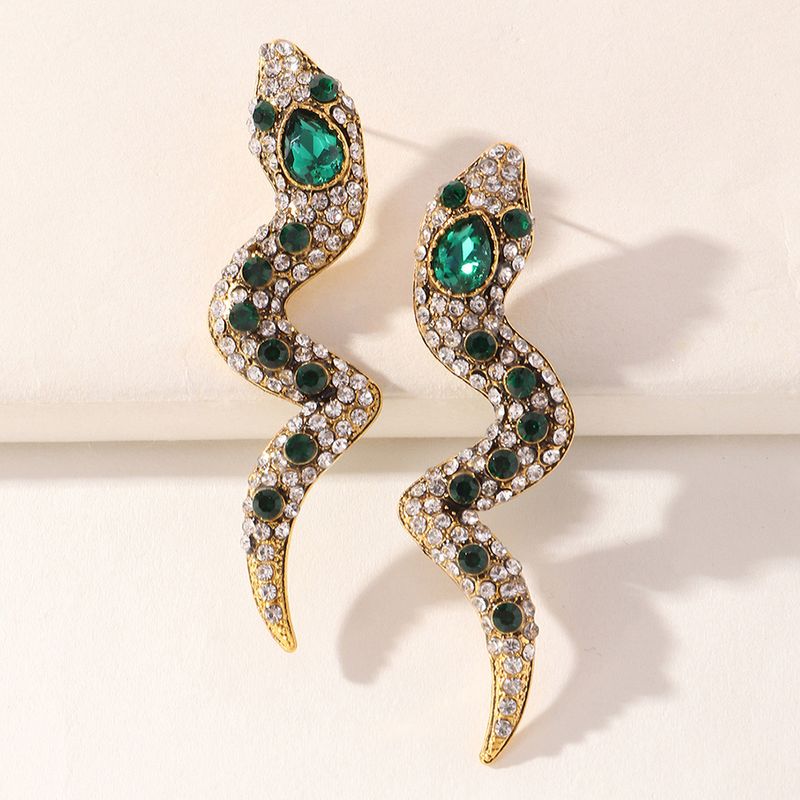 Nihaojewelry Fashion Animal Snake-shaped Diamond Earrings Wholesale Jewelry