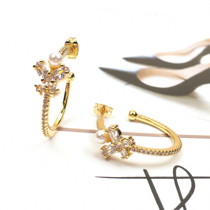 Nihaojewelry Fashion Zircon Butterfly Beads Earrings Wholesale Jewelry