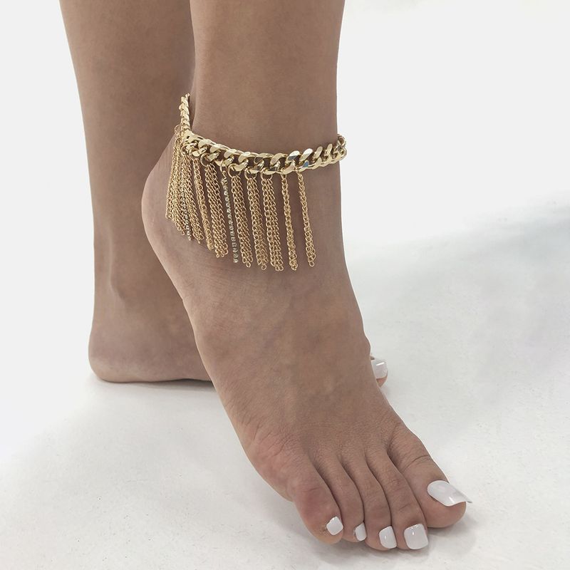 Nihaojewelry Wholesale Jewelry Retro Claw Chain Tassel Thick Chain Alloy Anklet