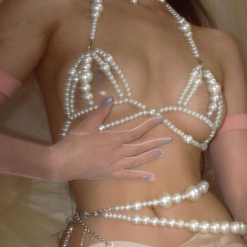 Wholesale Jewelry Fashion Sexy Multi-layer Imitation Pearl Body Chain Nihaojewelry