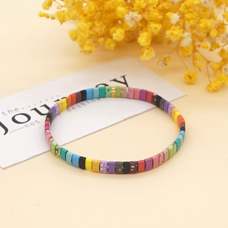 Nihaojewelry Wholesale Jewelry Bohemian Multi-layered Woven Colorful Paint Beaded Bracelet