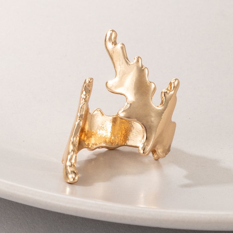Nihaojewelry Wholesale Jewelry New Simple Golden Geometric Open Joint Ring