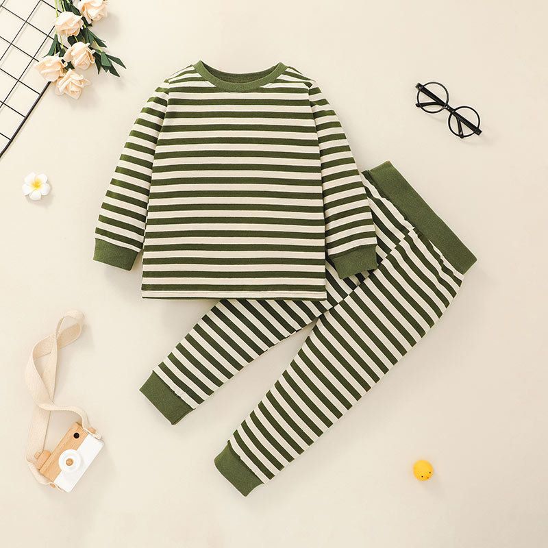 Wholesale Kids Striped T-shirt Two-piece Suit Nihaojewelry