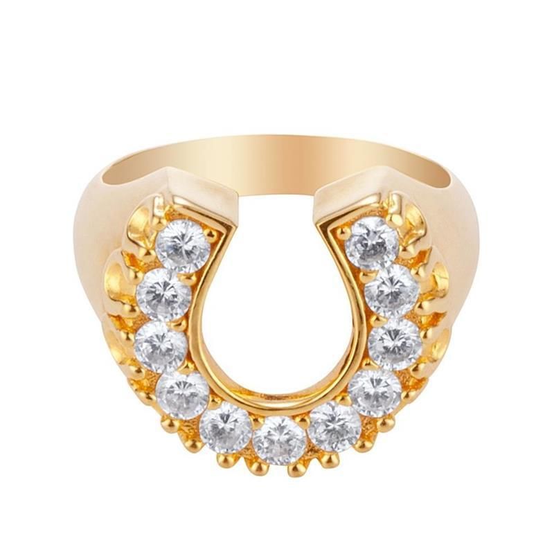 Großhandel Schmuck U-förmiger Diamantkupferring Nihaojewelry