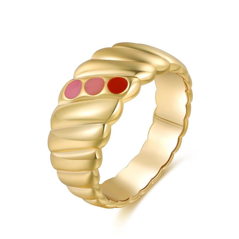 Wholesale Jewelry Retro Geometric Color Dots Copper Ring Nihaojewelry