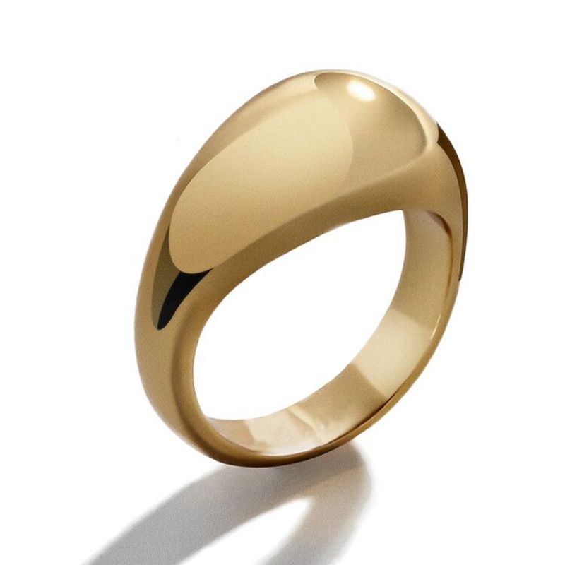 Großhandel Schmuck Großer Glänzender Geometrischer Einfacher Ring Nihaojewelry