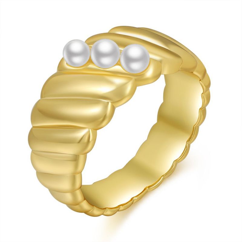 Wholesale Jewelry Baroque Pearl Copper Ring Nihaojewelry