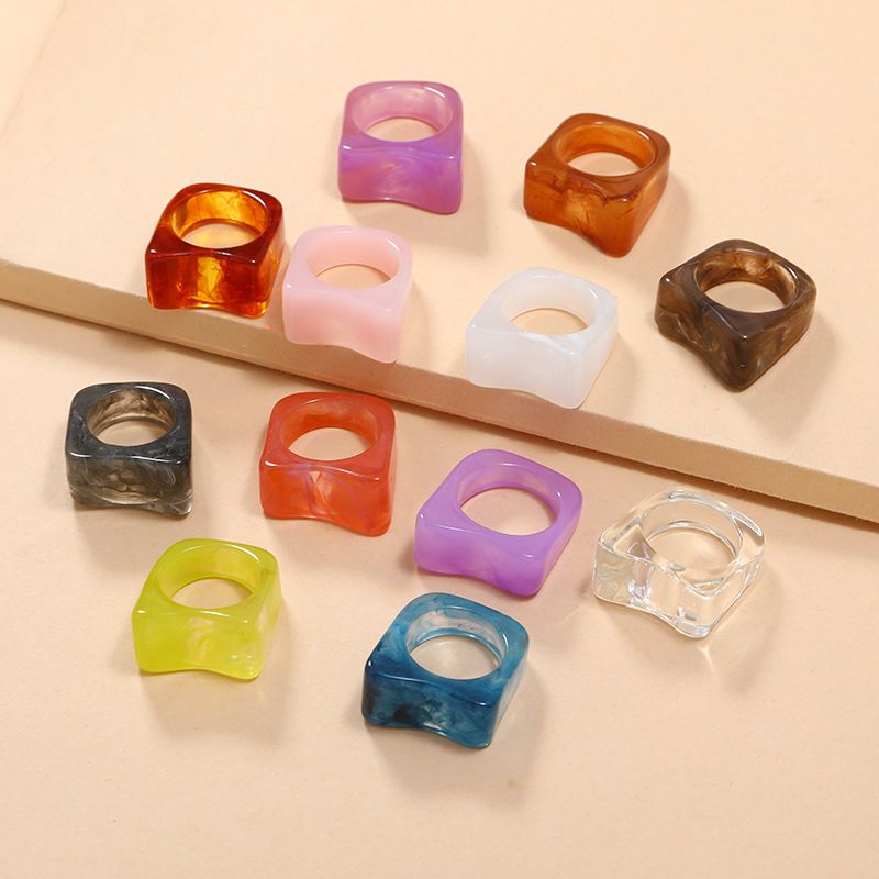 Wholesale Jewelry Retro Irregular Resin Acrylic Ring Nihaojewelry