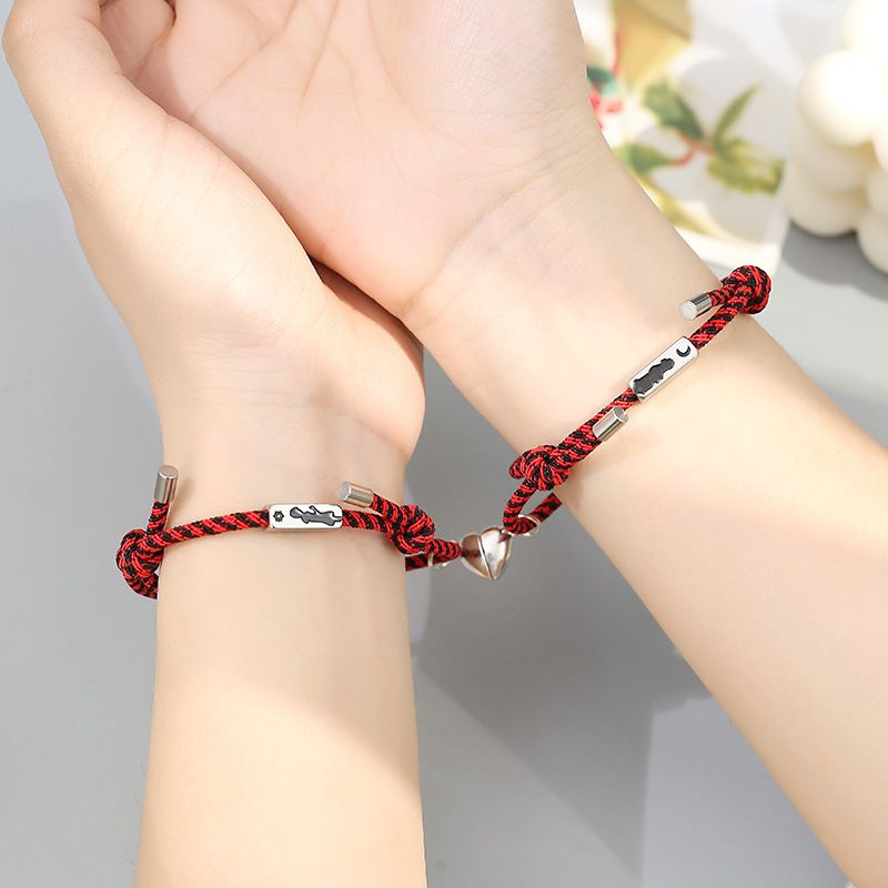 Wholesale Jewelry Couple Magnet Attracts Stainless Steel Bracelet A Pair Of Set Nihaojewelry