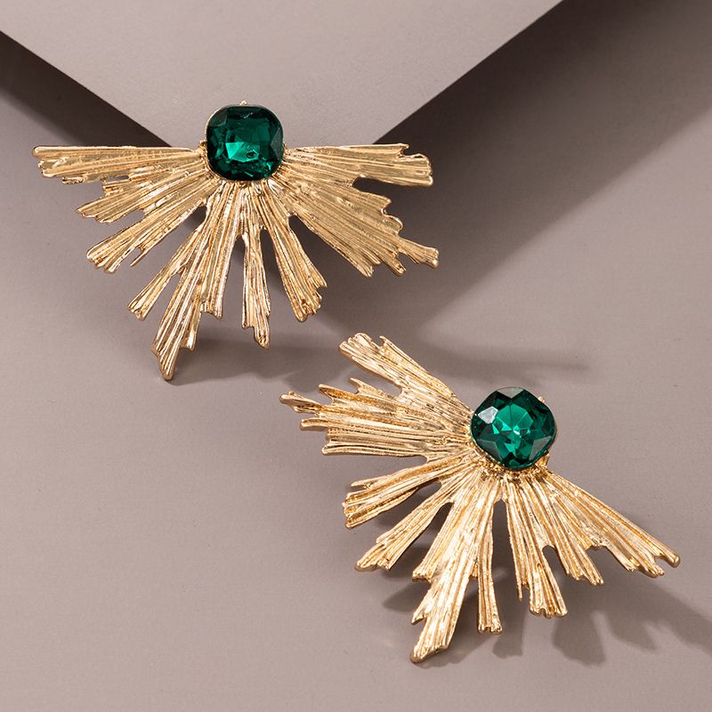 Nihaojewelry Bijoux En Gros Nouveau Style Boucles D&#39;oreilles En Diamant À Motif Géométrique Doré