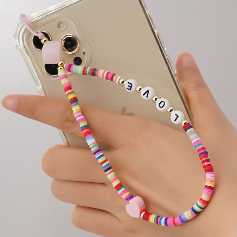 الجملة الاكسسوارات إلكتروني الحب مختلط اللون الخرز الهاتف المحمول سلسلة Nihaojewelry