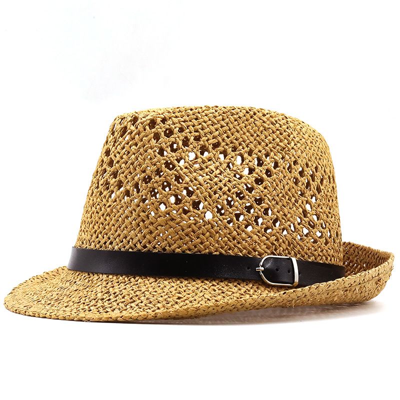 Wholesale Accessories Sunshade Hollow Belt Casual Jazz Straw Hat