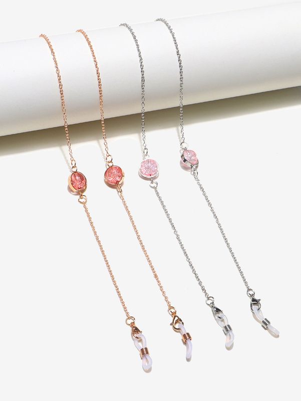 Wholesale Accessories Two-piece Copper Pink Cracked Beads Glasses Chain Nihaojewelry
