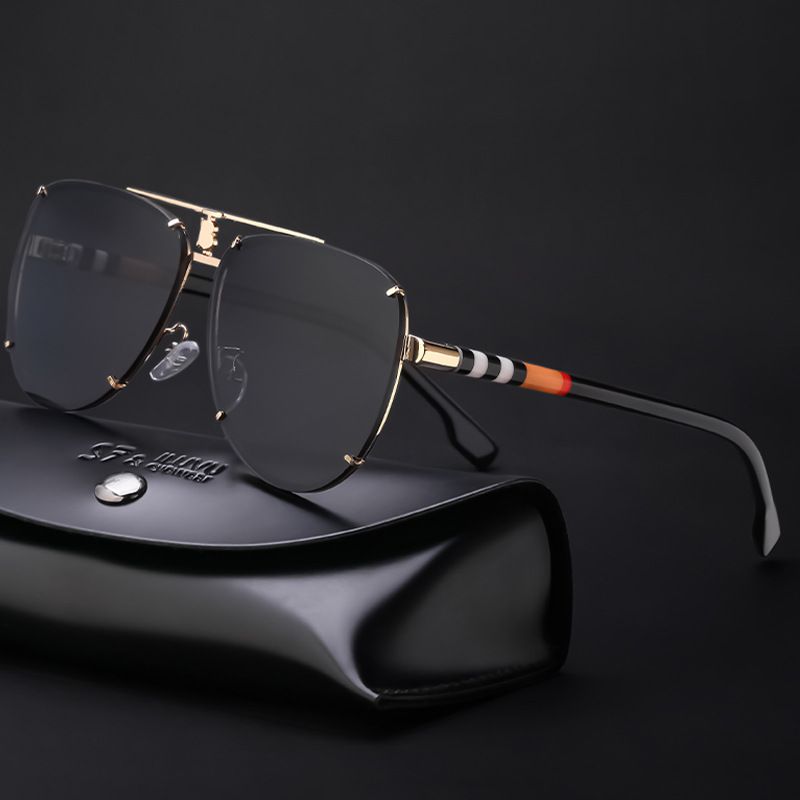 النظارات الشمسية للرجال في عام 2022 ، النظارات الشمسية الجديدة ذات العوارض المزدوجة الرجعية ، نظارات عصرية للرجال بالجملة Sunglasses