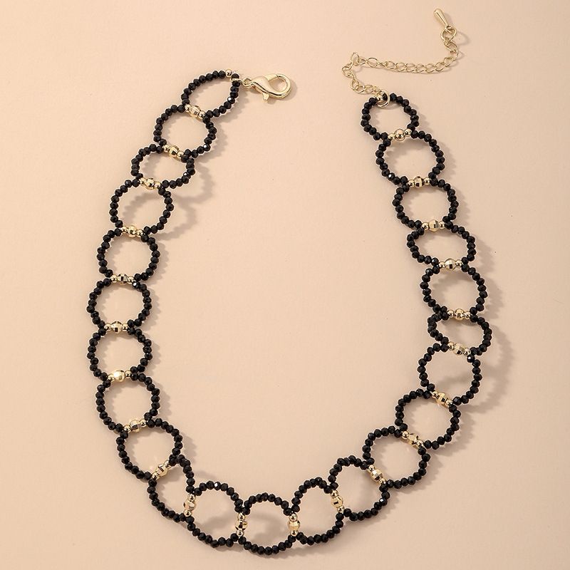 Wholesale Jewelry Simple Black Circle Beads Clavicle Chain Necklace Nihaojewelry
