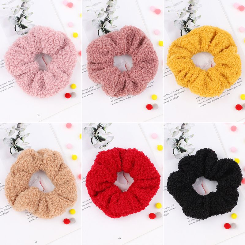 Wholesale Jewelry Korean New Plush Solid Color Hair Scrunchies Nihaojewelry