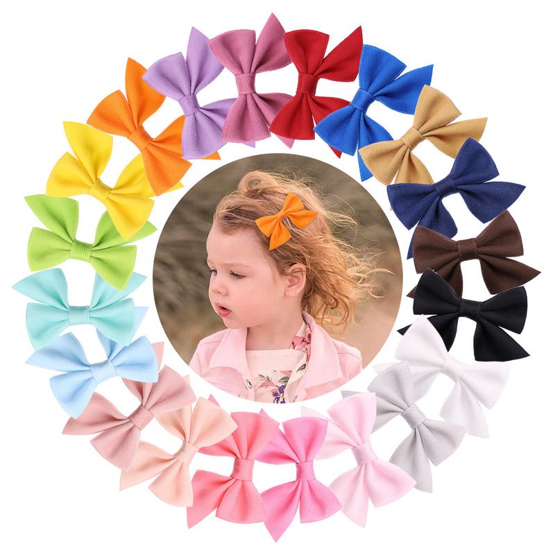 Wholesale Jewelry Solid Color Bowknot Children Hairpin Set Nihaojewelry