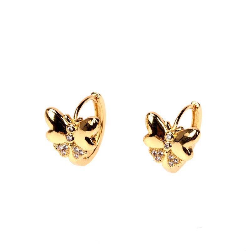 Wholesale Jewelry Zircon Butterfly Copper Earrings Nihaojewelry