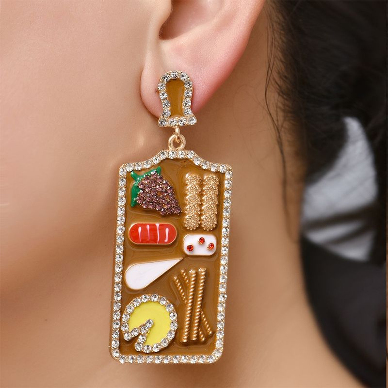 Wholesale Jewelry Cartoon Color Geometric Food Pattern Earrings Nihaojewelry