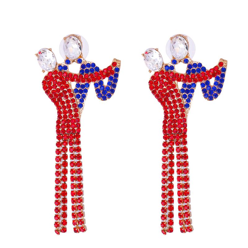 Wholesale Jewelry Couple Drancing Full Of Diamonds Drop Earrings Nihaojewelry