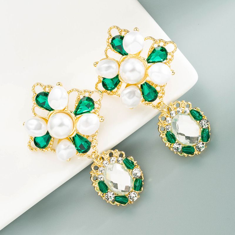 Vente En Gros Bijoux Boucles D&#39;oreilles En Perles De Strass Rétro Nihaojewelry