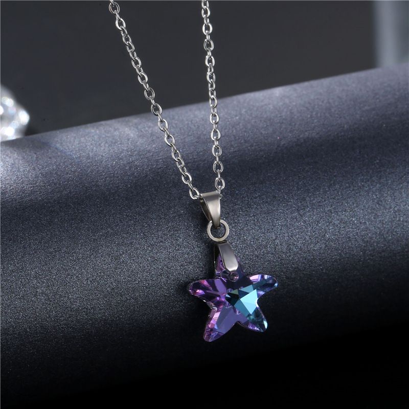 Simple Style Pentagram Stainless Steel Pendant Necklace 1 Piece
