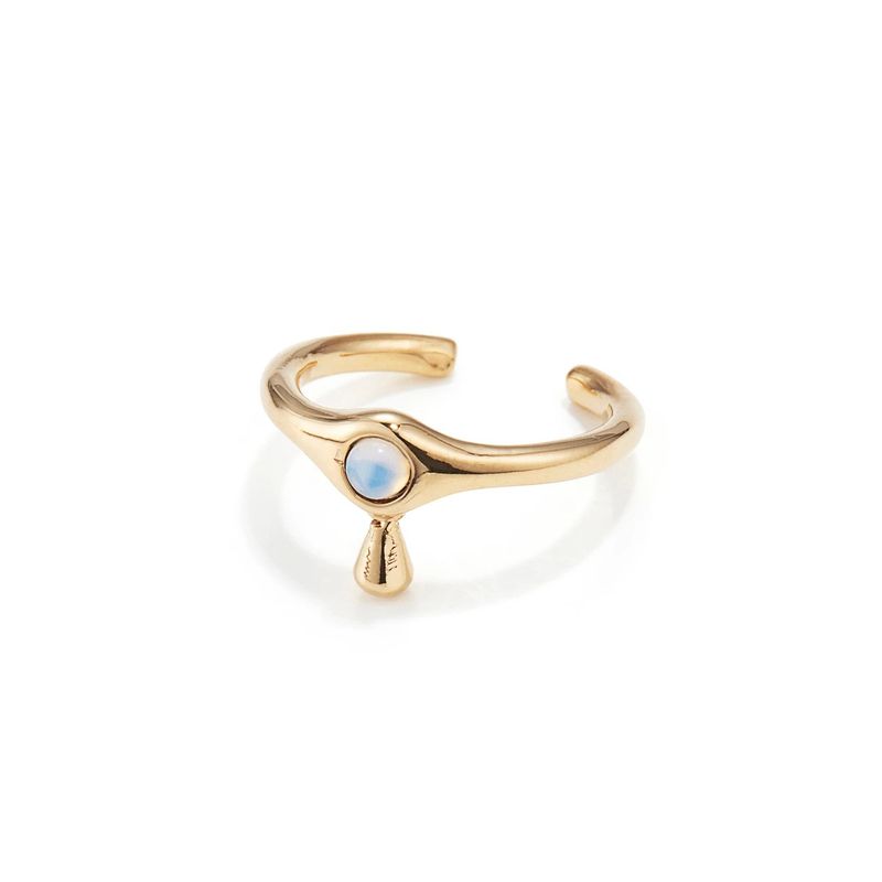 Wholesale Jewelry Water Drop Shape Opal Copper Ring Necklace Set Nihaojewelry
