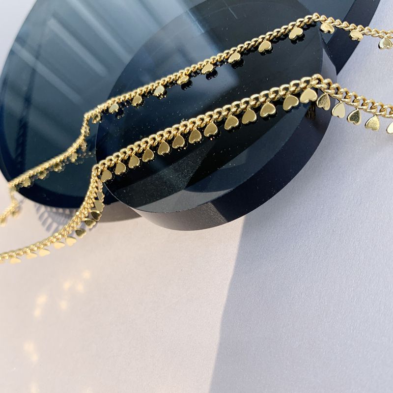 Wholesale Jewelry Heart Shape Tassel 18k Gold Clavicle Chain Fashion Necklace Nihaojewelry