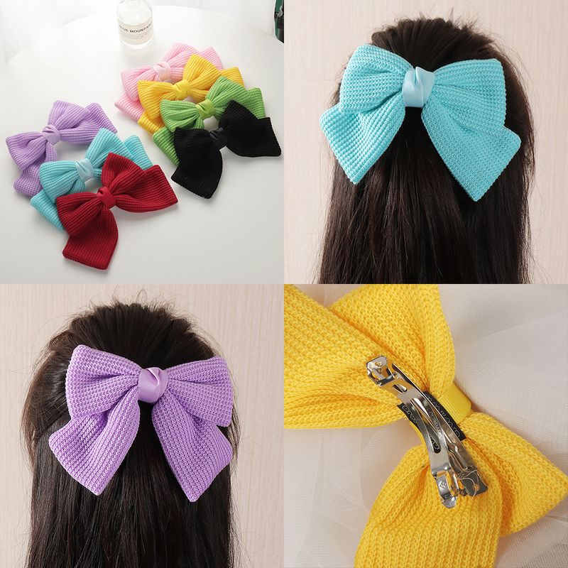 Wholesale Jewelry Cute Knit Bow Spring Hairpin Nihaojewelry