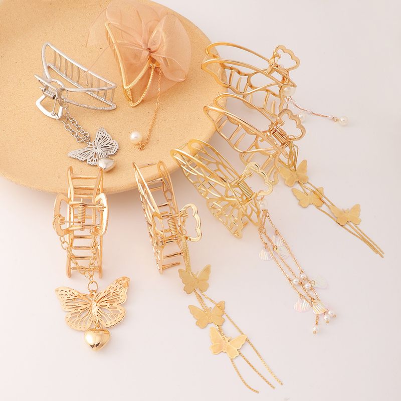 Wholesale Jewelry Pearl Tassel Butterfly Metal Korean Style Catch Clip Nihaojewelry