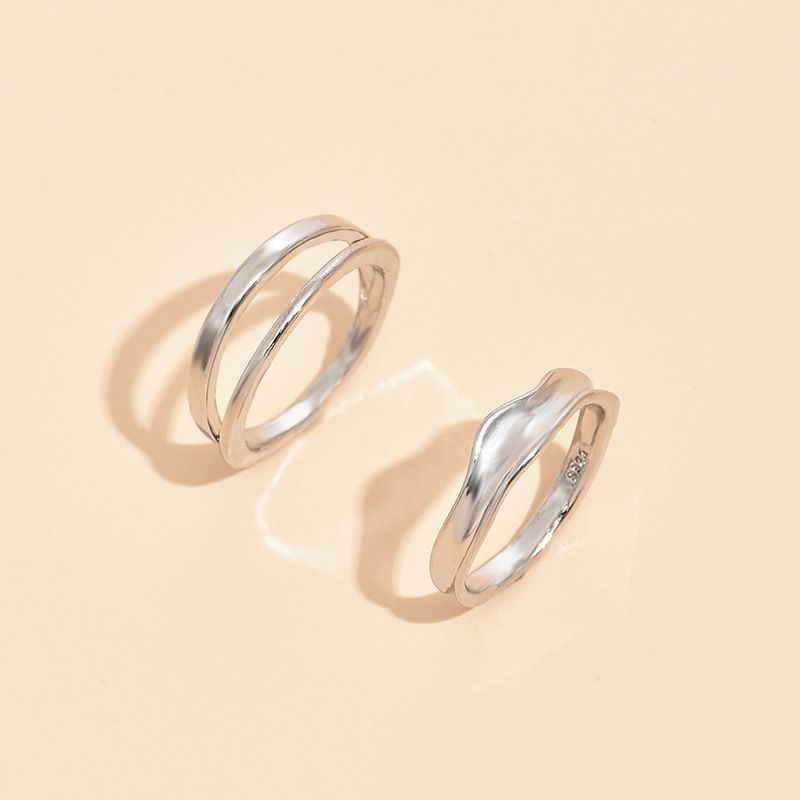 Wholesale Jewelry Simple Geometric Hollow Ring Set Nihaojewelry