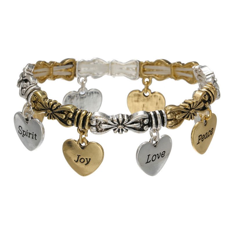 Vente En Gros Bijoux Bracelet Lettre Coeur De Couleur Mélangée Nihaojewelry