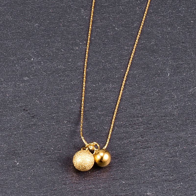 Wholesale Bijoux Mode Double Boule En Acier Pendentif Collier En Acier Au Titane Nihaojewelry