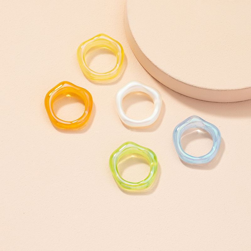 Wholesale Jewelry Simple Candy Color Acrylic Resin Ring Nihaojewelry