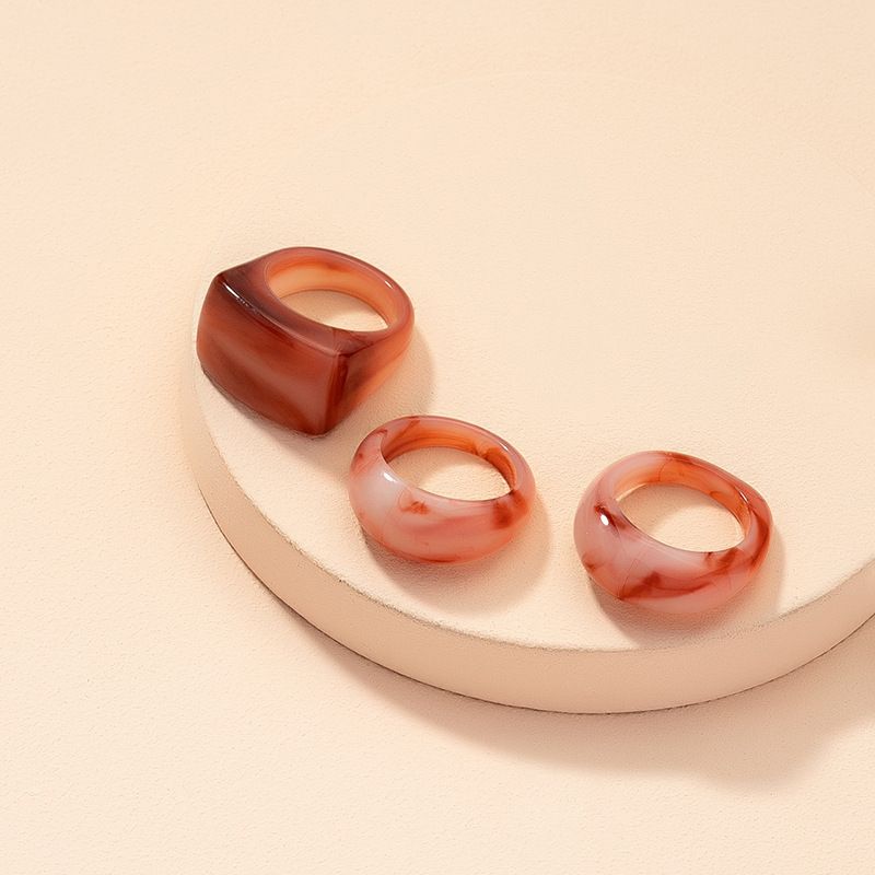 Wholesale Jewelry Retro Acrylic Resin Ring Set Nihaojewelry