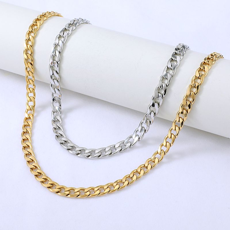 Wholesale Jewelry Cuban Chain Stainless Steel Clavicle Chain Necklace Nihaojewelry