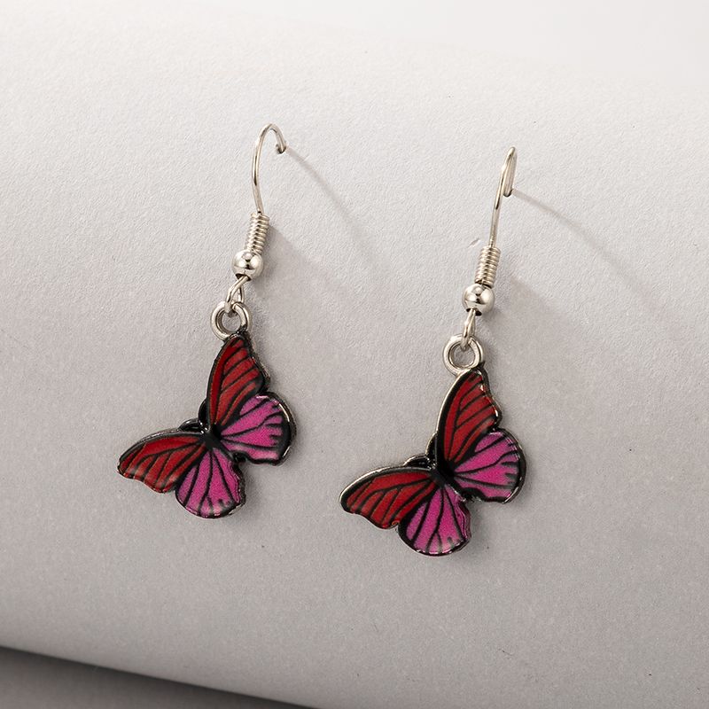 Wholesale Fashion Red Butterfly Pendant Earrings Nihaojewelry
