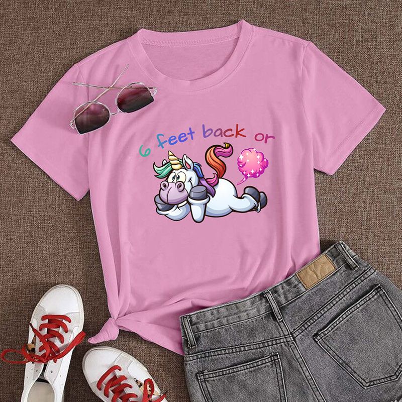 Nihaojewelry Casual Unicorn Print Short-sleeved T-shirt Wholesale Jewelry