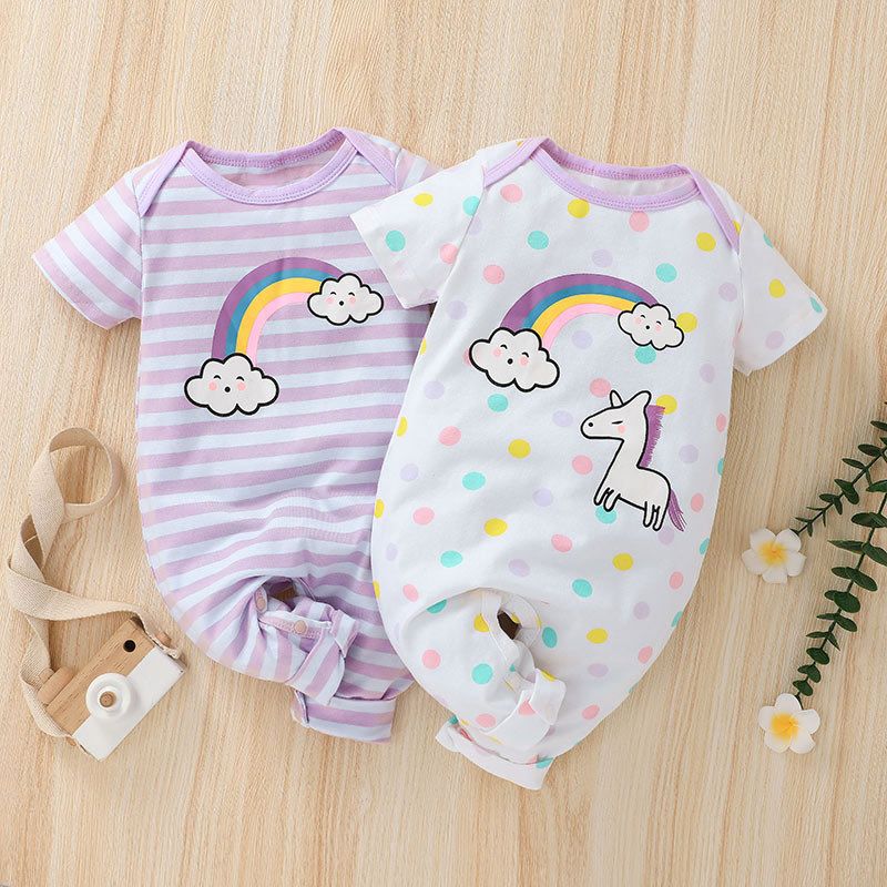 Nihaojewelry Wholesale Fashion Printing Baby One-piece Summer Short-sleeved Romper