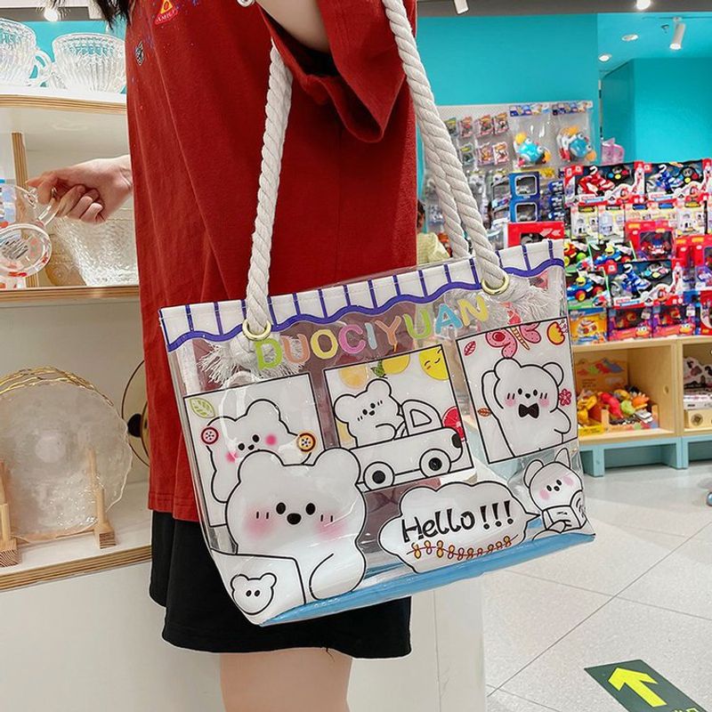 Wholesale Cute Little Bear Bunny Transparent Pvc Shoulder Messenger Bag Nihaojewelry