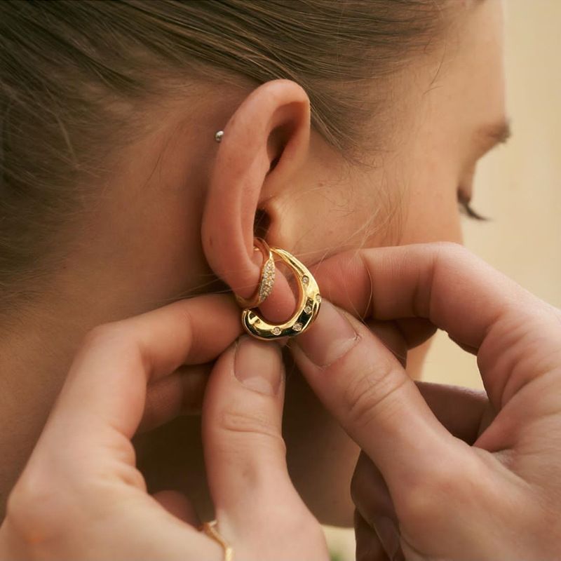 Wholesale Jewelry Copper Zirconium Circle Ear Bone Clip Nihaojewelry