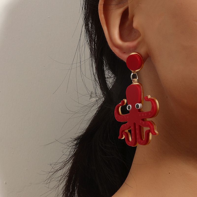 Wholesale Jewelry Cartoon Octopus Pendant Earrings Nihaojewelry