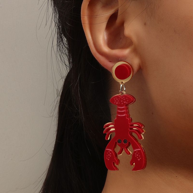 Wholesale Jewelry Three-dimensional Lobster Earrings Nihaojewelry