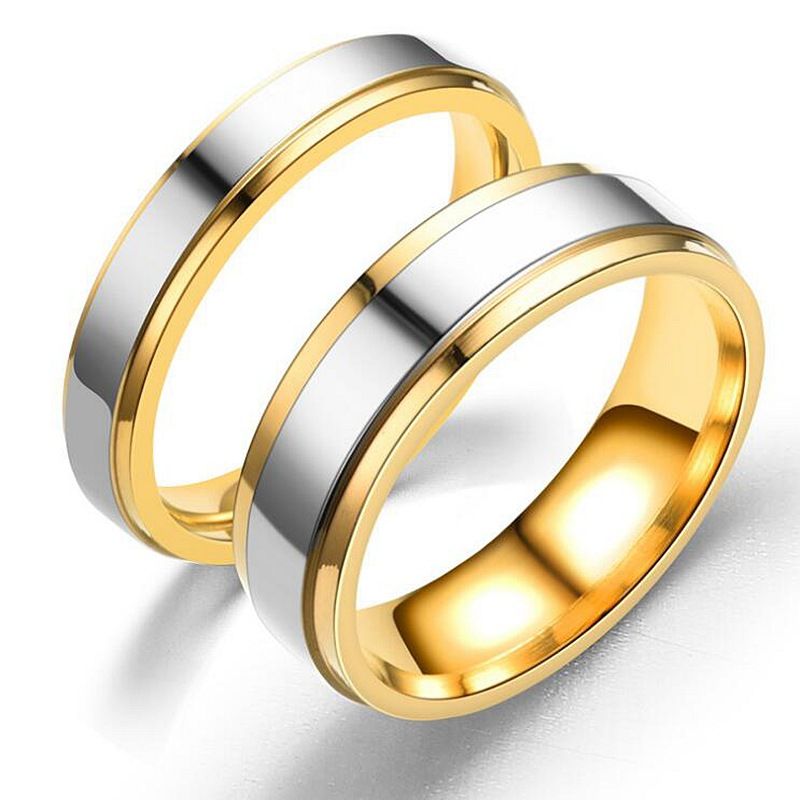 Wholesale Fashion Golden Stainless Steel Glossy Ring Nihaojewelry