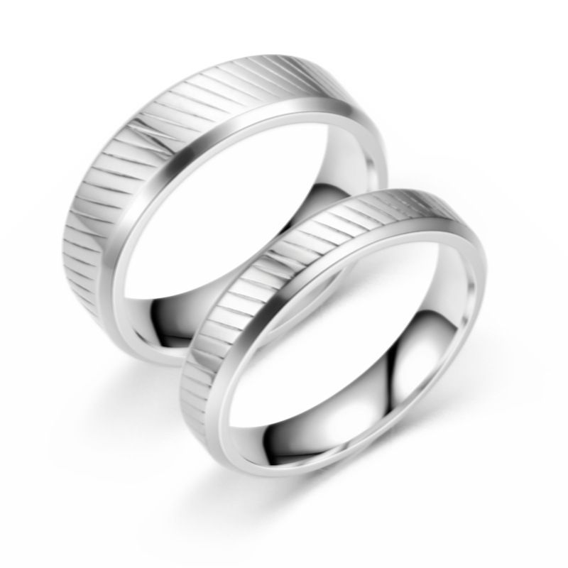 Wholesale Fashion Wave Pattern Stainless Steel Couple Rings Nihaojewelry