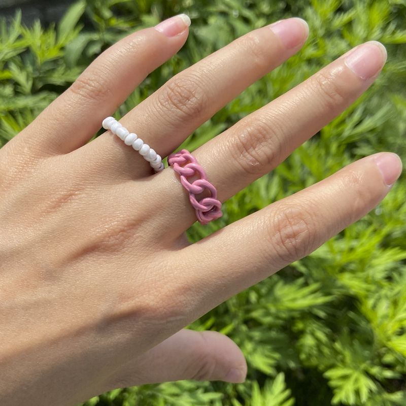 Wholesale Jewelry Color Rice Bead Alloy Ring Set Nihaojewelry