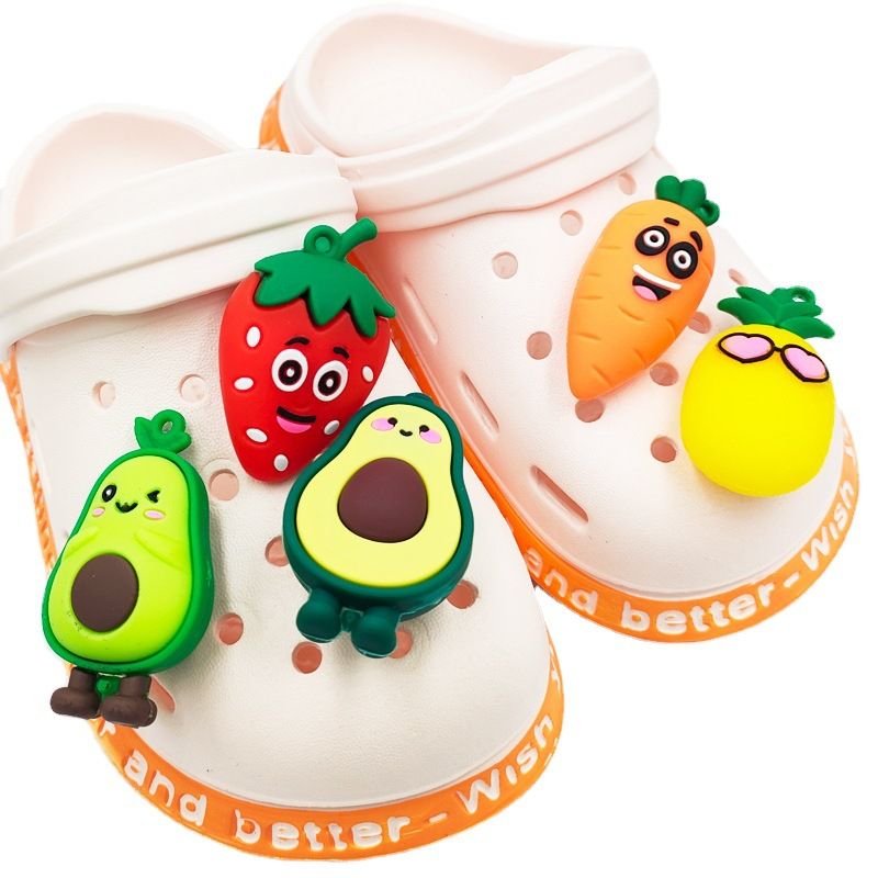 Wholesale Cartoon Three-dimensional Fruit Avocado Strawberry Shoes Buckles Nihaojewelry